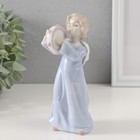 Сувенир керамика "Ангел в голубом платье с бубном" 7х6х16 см - фото 321631073