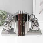 Держатели для книг керамика "Слоны" набор 2 шт серебро 14,5х9х18 см - Фото 4