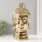 Сувенир керамика "Голова Будды" золото 15х15х29 см - фото 321631217