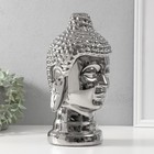 Сувенир керамика "Голова Будды" серебро 15х15х29 см - Фото 2