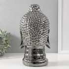 Сувенир керамика "Голова Будды" серебро 15х15х29 см - Фото 3