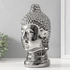 Сувенир керамика "Голова Будды" серебро 15х15х29 см - Фото 4