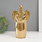 Подсвечник керамика на 1 свечу "Ангел" d=3,5 см золото 14х9,5х25 см - фото 321631225