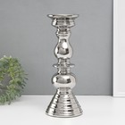 Подсвечник керамика на 1 свечу "Элегант" d=1,5 см серебро 12х12х31,5 см - фото 321631255