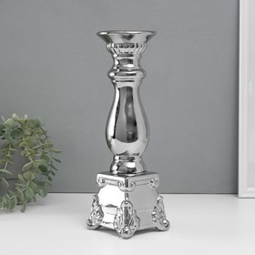 Подсвечник керамика на 1 свечу "Нуово" d=1,5 см серебро 10х10х31,5 см