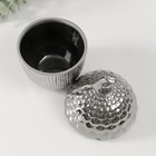 Шкатулка керамика "Жёлудь" серебро 12х12х18 см - фото 9939592
