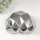 Сувенир керамика "Сердце 3D грани" серебро 15х15х5 см - Фото 4