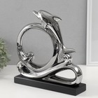 Сувенир керамика "Дельфин на волнах" серебро 7,5х27,5х27 см - Фото 2