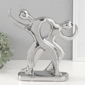 Сувенир керамика "Пара необычных" серебро 7,5х26х27 см