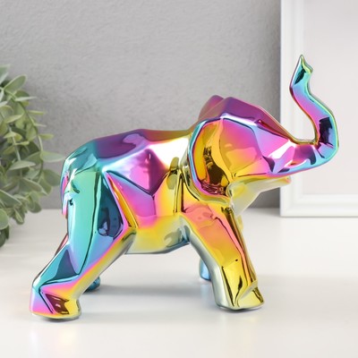 Сувенир керамика "Геометрия. Слон" желтый хамелеон 11х26х18 см