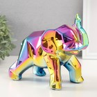 Сувенир керамика "Геометрия. Слон" желтый хамелеон 11х26х18 см - Фото 2