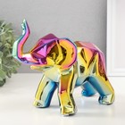Сувенир керамика "Геометрия. Слон" желтый хамелеон 11х26х18 см - Фото 3
