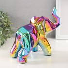 Сувенир керамика "Геометрия. Слон" желтый хамелеон 11х26х18 см - Фото 6