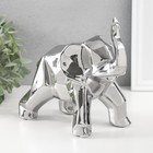 Сувенир керамика "Геометрия. Слон" серебро 11х26х18 см - Фото 2