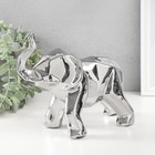 Сувенир керамика "Геометрия. Слон" серебро 11х26х18 см - Фото 3