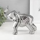 Сувенир керамика "Геометрия. Слон" серебро 11х26х18 см - Фото 4