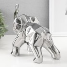 Сувенир керамика "Геометрия. Слон" серебро 11х26х18 см - Фото 5