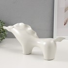 Сувенир керамика "Целеустремленный конь" белый 7х39,5х17 см - Фото 3