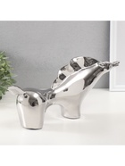 Фигурка керамика «Целеустремленный конь», серебро, 7×39.5×17 см - Фото 3