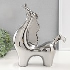 Сувенир керамика "Гордый конь" серебро 7,5х26х31 см - фото 321631494