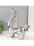 Фигурка керамика «Гордый конь», серебро, 7.5×26×31 см - Фото 3