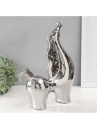 Фигурка керамика «Гордый конь», серебро, 7.5×26×31 см - Фото 4