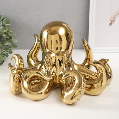Сувенир керамика "Осьминог" золото 29х25х16 см
