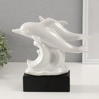 Сувенир керамика "Дельфины на волнах" белый 7,3х22х23 см - Фото 4