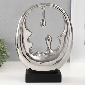 Сувенир керамика "Абстракция. Капли" серебро 8,8х24х34,5 см