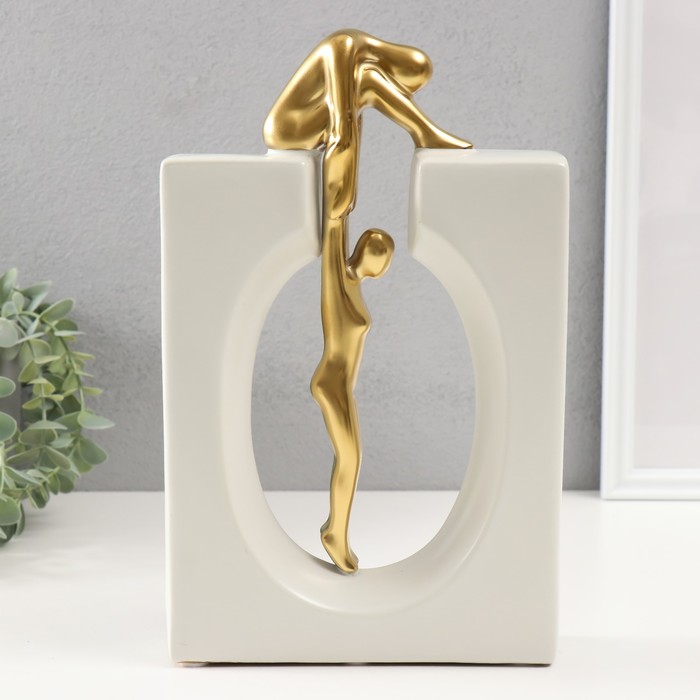 Сувенир керамика "Поддержка близкого" белый с золотом 5х17,5х28 см - Фото 1
