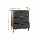 Комод для хранения «Теодора», 750×430×900 мм, цвет графит/крафт золотой - Фото 2