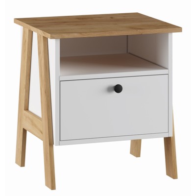 Тумба прикроватная «Теодора», 480×421×500 мм, цвет белый, крафт золотой