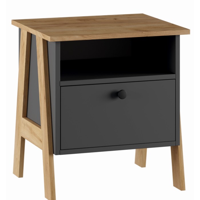 Тумба прикроватная «Теодора», 480 × 421 × 500 мм, цвет графит/крафт золотой - Фото 1