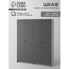 Шкаф четырёхстворчатый «Теодора», 1834×523×2100 мм, цвет графит/крафт золотой - Фото 1