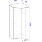 Шкаф угловой Теодора, 923х923х2100, Графит/Крафт золотой - фото 27153179