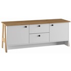 Тумба под ТВ Теодора, 1440х421х500, Белый/Крафт золотой - Фото 1