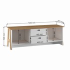 Тумба под ТВ Теодора, 1440х421х500, Белый/Крафт золотой - Фото 2