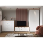 Тумба под ТВ Теодора, 1440х421х500, Белый/Крафт золотой - Фото 3