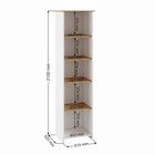 Витрина в гостиную «Теодора», со стеклом, 515×523×2100 мм, белый/крафт золотой - Фото 2