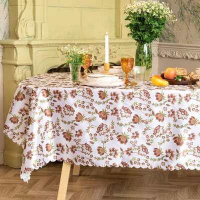 Скатерть «Доляна» Red flowers, 145×220 см