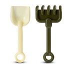 Набор игрушек для песочницы, 7 предметов: грузовик, лопатка, грабли, 4 формочки, хаки-коричневый - Фото 6