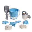 Набор игрушек для песочницы, 8 предметов: ведро 1.2 л, лопатка, грабли, 4 формочки, лейка, бледно голубой - Фото 8