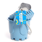 Набор игрушек для песочницы, 8 предметов: ведро 1.2 л, лопатка, грабли, 4 формочки, лейка, бледно голубой - Фото 9