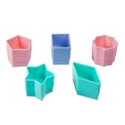 Набор игрушек для песочницы — сортер, 10 предметов: ведро, лопатка, грабли, формочка, 5 фигур, бирюзово-розовый - Фото 4