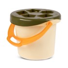 Набор игрушек для песочницы — сортер, 10 предметов: ведро, лопатка, грабли, формочка, 5 фигур, хаки-коричневый - Фото 2