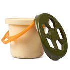 Набор игрушек для песочницы — сортер, 10 предметов: ведро, лопатка, грабли, формочка, 5 фигур, хаки-коричневый - Фото 3