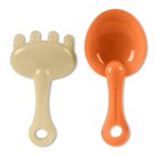 Набор игрушек для песочницы — сортер, 10 предметов: ведро, лопатка, грабли, формочка, 5 фигур, хаки-коричневый - Фото 5