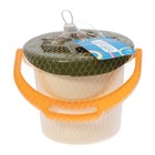 Набор игрушек для песочницы — сортер, 10 предметов: ведро, лопатка, грабли, формочка, 5 фигур, хаки-коричневый - Фото 7