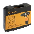 Дрель-шуруповерт DEKO DKCD12V, 12 В, 2х1.5 Ач, Li-Ion, 350/1350 об/мин, 32 Нм, кейс - фото 24164821