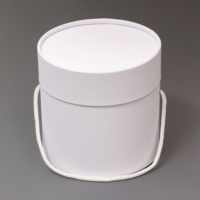 Подарочная коробка, круглая, белая,с шнурком, 12 х 12 см - Фото 1